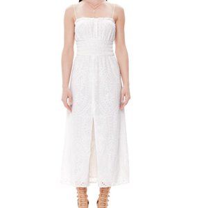 AFRM Indy pearl midi embroidered dress Large L